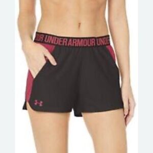 Under Armour Black and Red Athletic Shorts Relaxed Fit